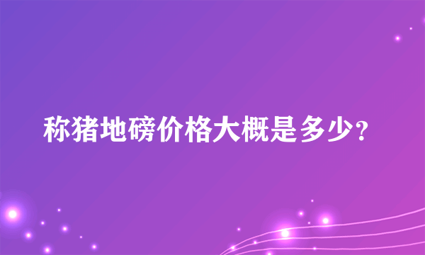 称猪地磅价格大概是多少？