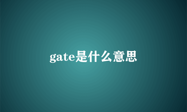 gate是什么意思