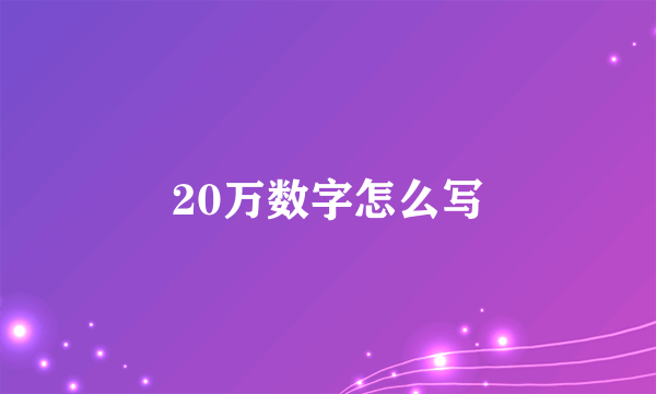 20万数字怎么写