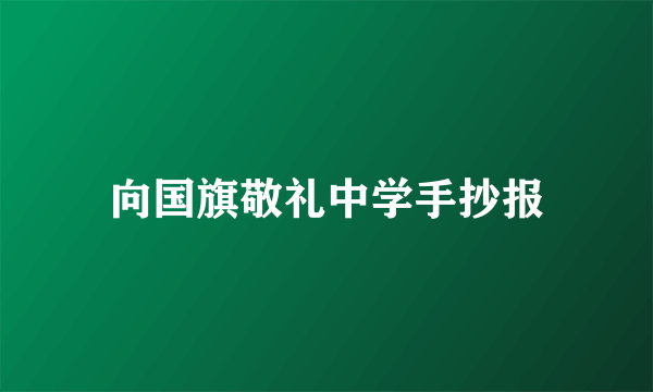 向国旗敬礼中学手抄报