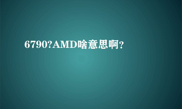 6790?AMD啥意思啊？