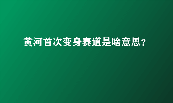黄河首次变身赛道是啥意思？