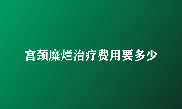 宫颈糜烂治疗费用要多少
