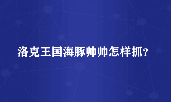 洛克王国海豚帅帅怎样抓？