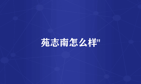苑志南怎么样