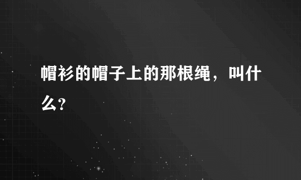 帽衫的帽子上的那根绳，叫什么？