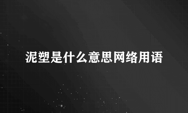 泥塑是什么意思网络用语
