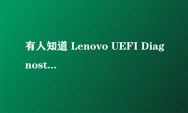有人知道 Lenovo UEFI Diagnostics 是什么 肿么使用