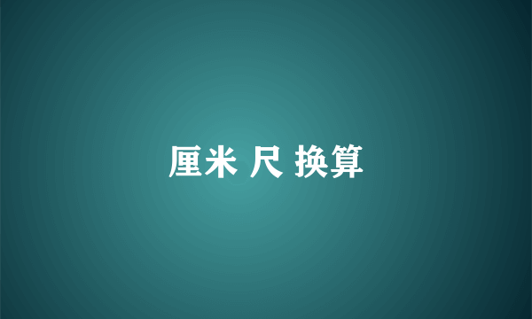 厘米 尺 换算