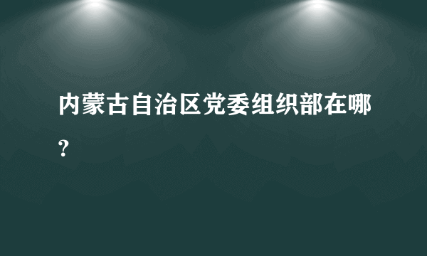内蒙古自治区党委组织部在哪？