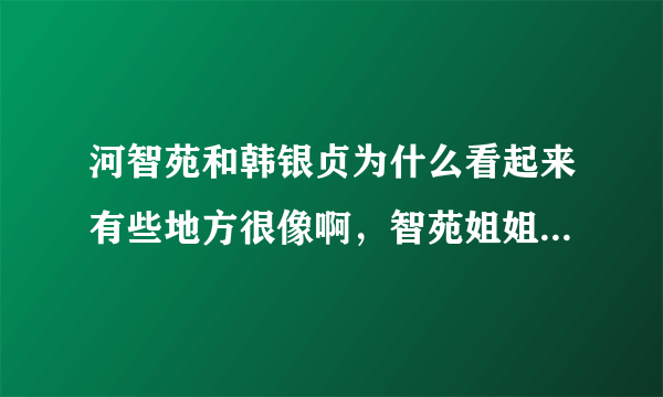 河智苑和韩银贞为什么看起来有些地方很像啊，智苑姐姐应该没整过容吧