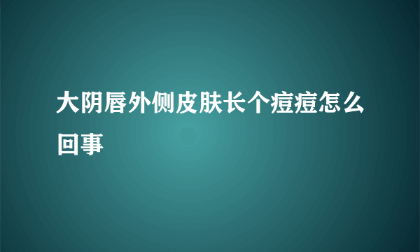 大阴唇外侧皮肤长个痘痘怎么回事