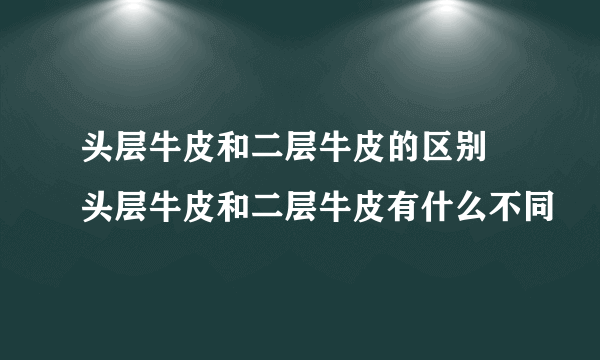 头层牛皮和二层牛皮的区别 头层牛皮和二层牛皮有什么不同