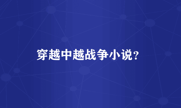 穿越中越战争小说？