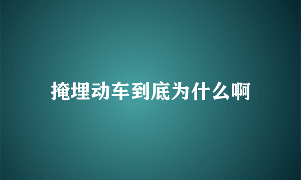 掩埋动车到底为什么啊