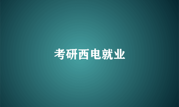 考研西电就业