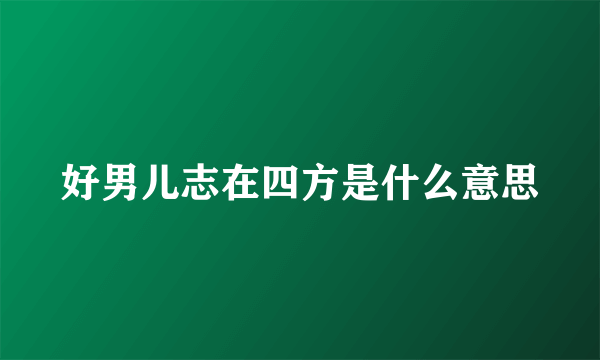 好男儿志在四方是什么意思