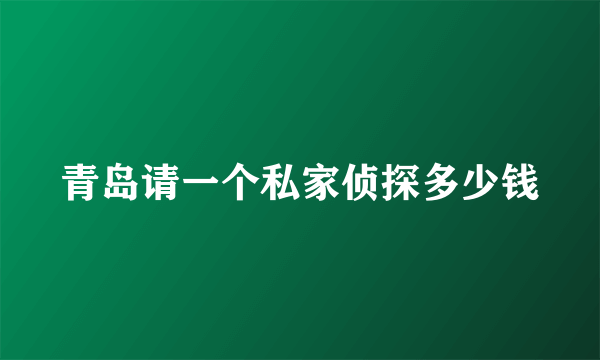 青岛请一个私家侦探多少钱