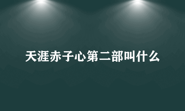 天涯赤子心第二部叫什么
