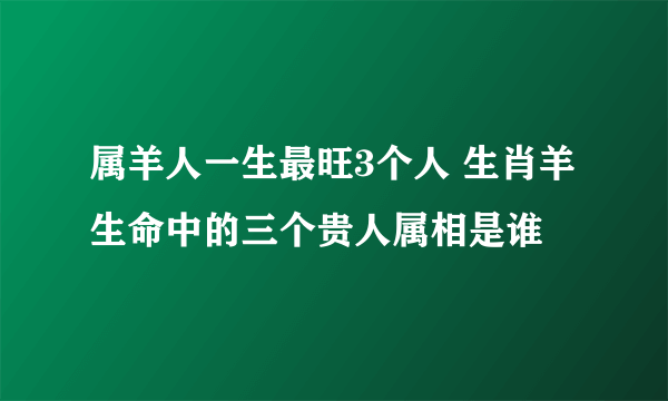 属羊人一生最旺3个人 生肖羊生命中的三个贵人属相是谁