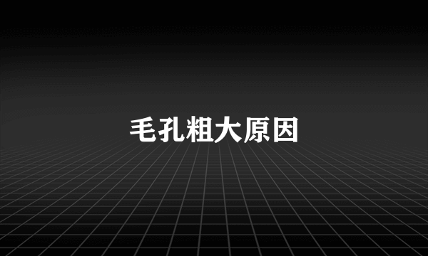 毛孔粗大原因
