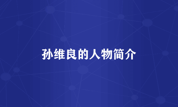 孙维良的人物简介
