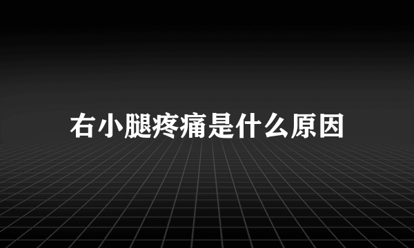 右小腿疼痛是什么原因