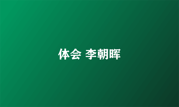 体会 李朝晖