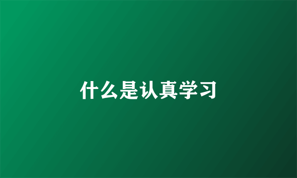 什么是认真学习