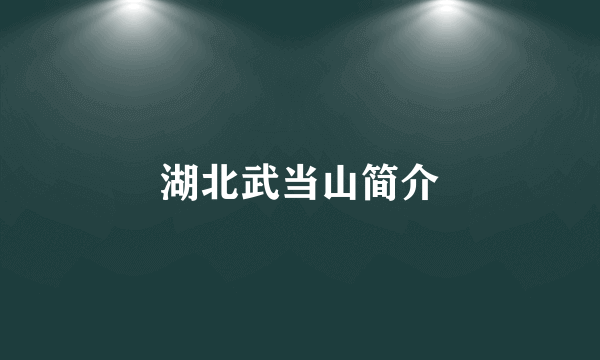 湖北武当山简介