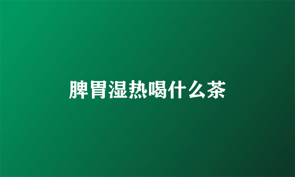 脾胃湿热喝什么茶