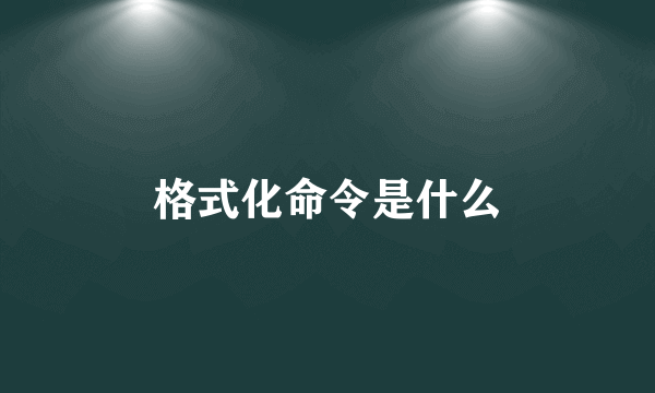 格式化命令是什么