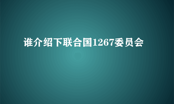 谁介绍下联合国1267委员会