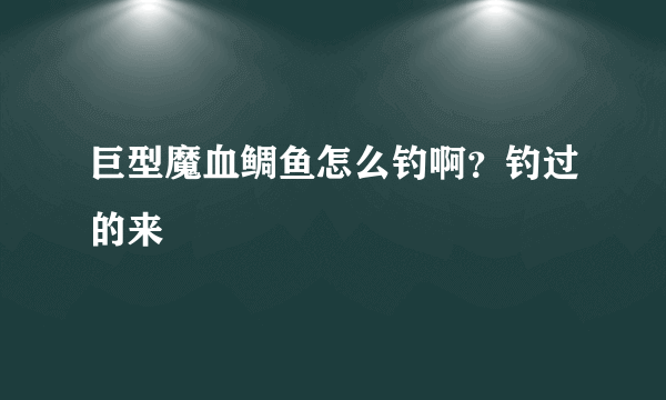 巨型魔血鲷鱼怎么钓啊？钓过的来