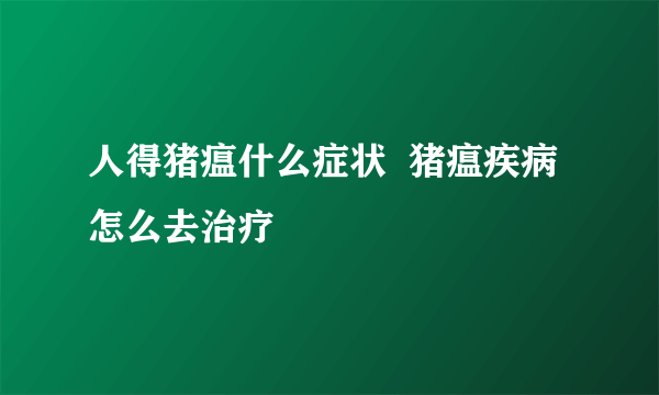 人得猪瘟什么症状  猪瘟疾病怎么去治疗