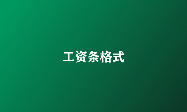 工资条格式