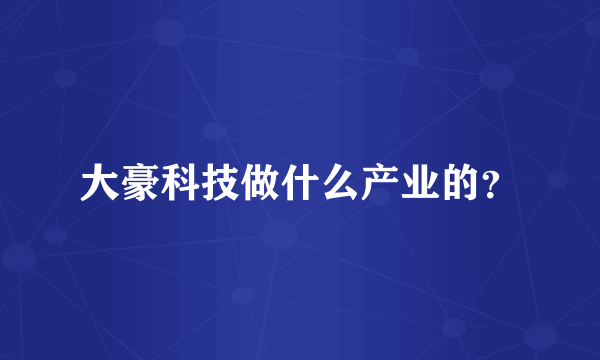 大豪科技做什么产业的？