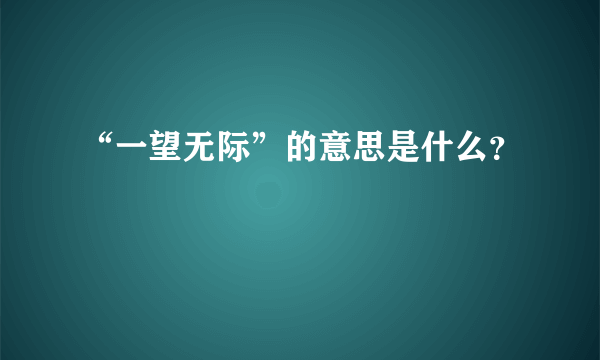 “一望无际”的意思是什么？