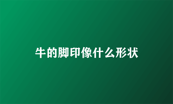 牛的脚印像什么形状