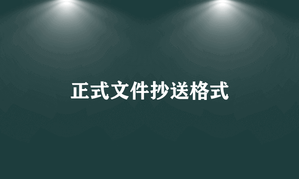 正式文件抄送格式