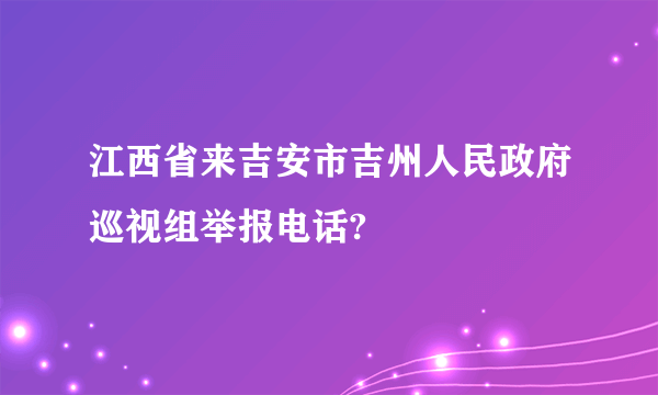 江西省来吉安市吉州人民政府巡视组举报电话?
