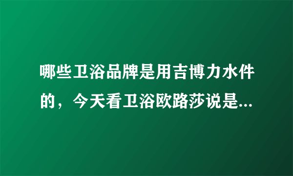 哪些卫浴品牌是用吉博力水件的，今天看卫浴欧路莎说是你们的水件？