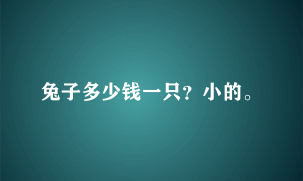 兔子多少钱一只？小的。