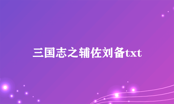 三国志之辅佐刘备txt