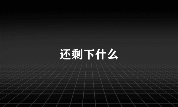 还剩下什么