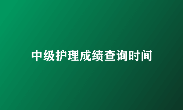 中级护理成绩查询时间