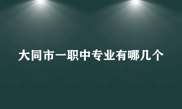 大同市一职中专业有哪几个