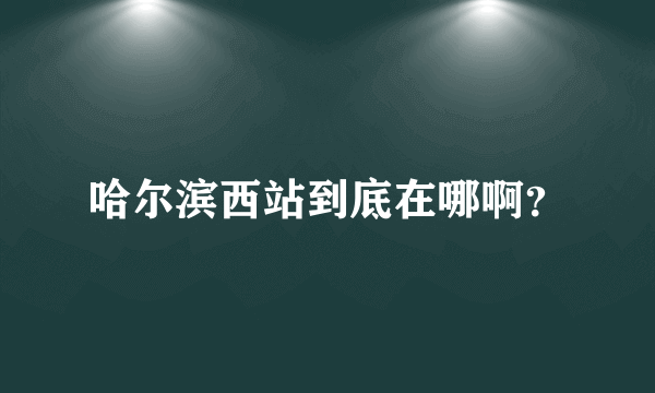哈尔滨西站到底在哪啊？