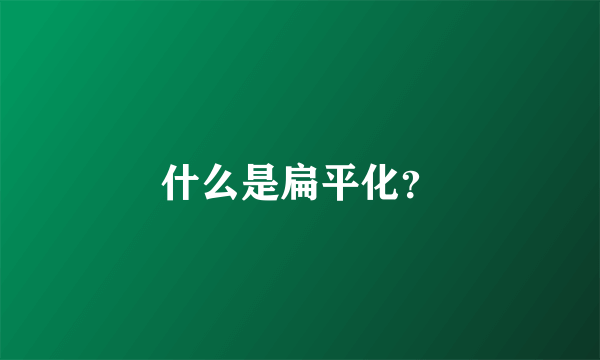 什么是扁平化？