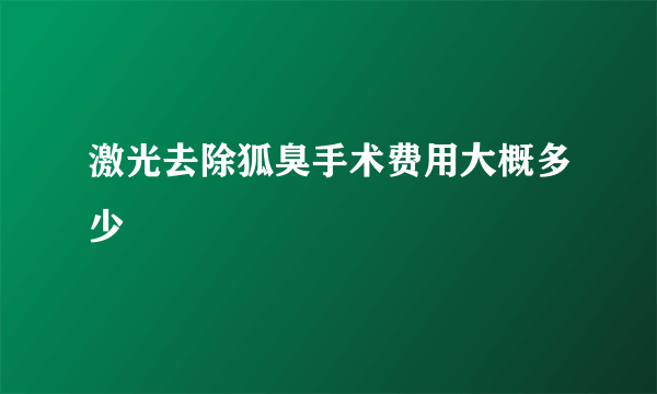 激光去除狐臭手术费用大概多少